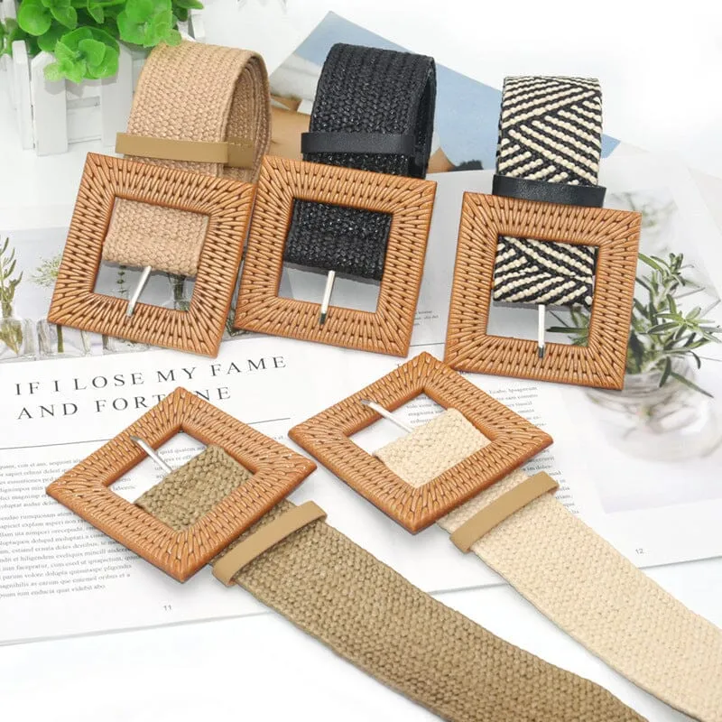 Elegant Women Elastic Belt Buckle