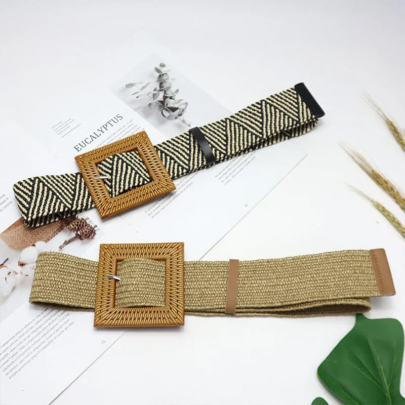 Elegant Women Elastic Belt Buckle