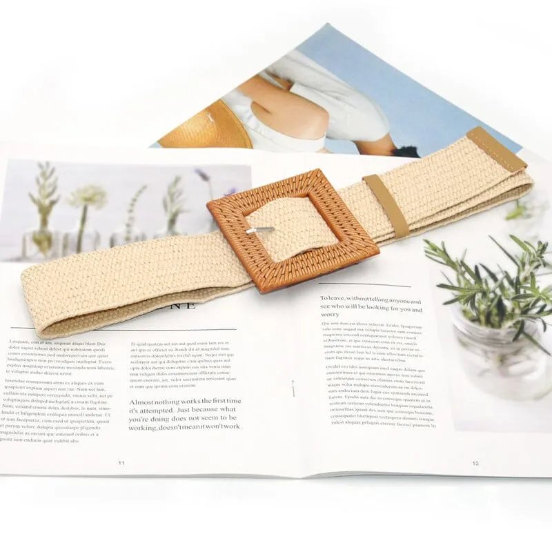 Elegant Women Elastic Belt Buckle