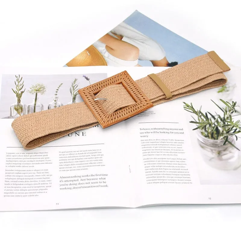 Elegant Women Elastic Belt Buckle