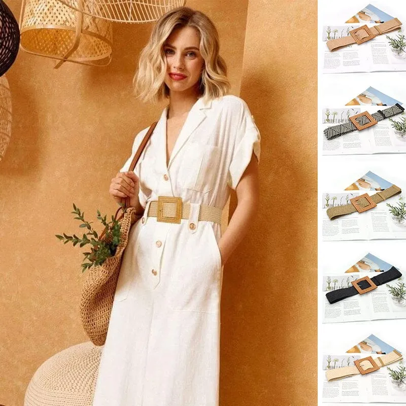 Elegant Women Elastic Belt Buckle