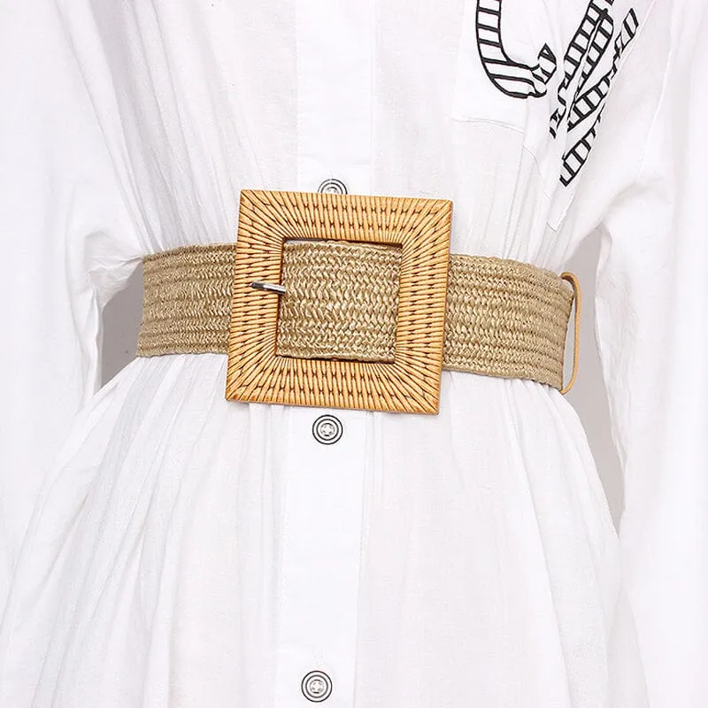 Elegant Women Elastic Belt Buckle