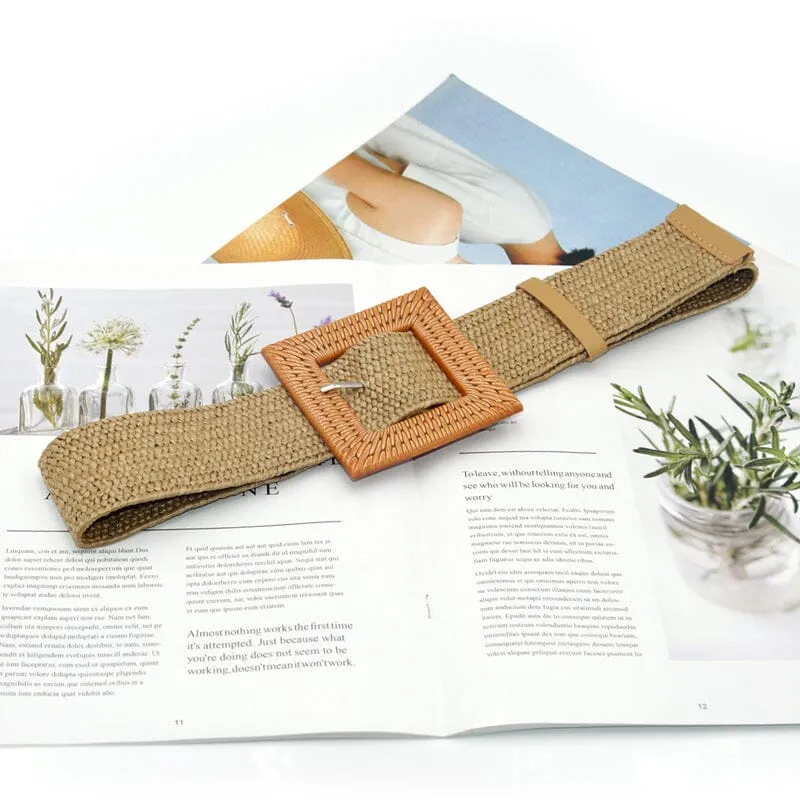 Elegant Women Elastic Belt Buckle