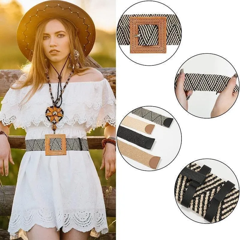 Elegant Women Elastic Belt Buckle