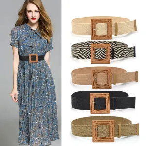 Elegant Women Elastic Belt Buckle