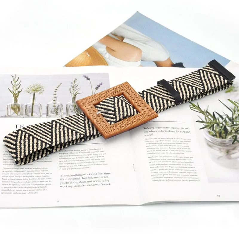 Elegant Women Elastic Belt Buckle