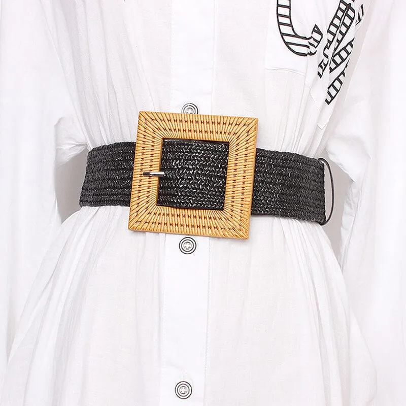 Elegant Women Elastic Belt Buckle