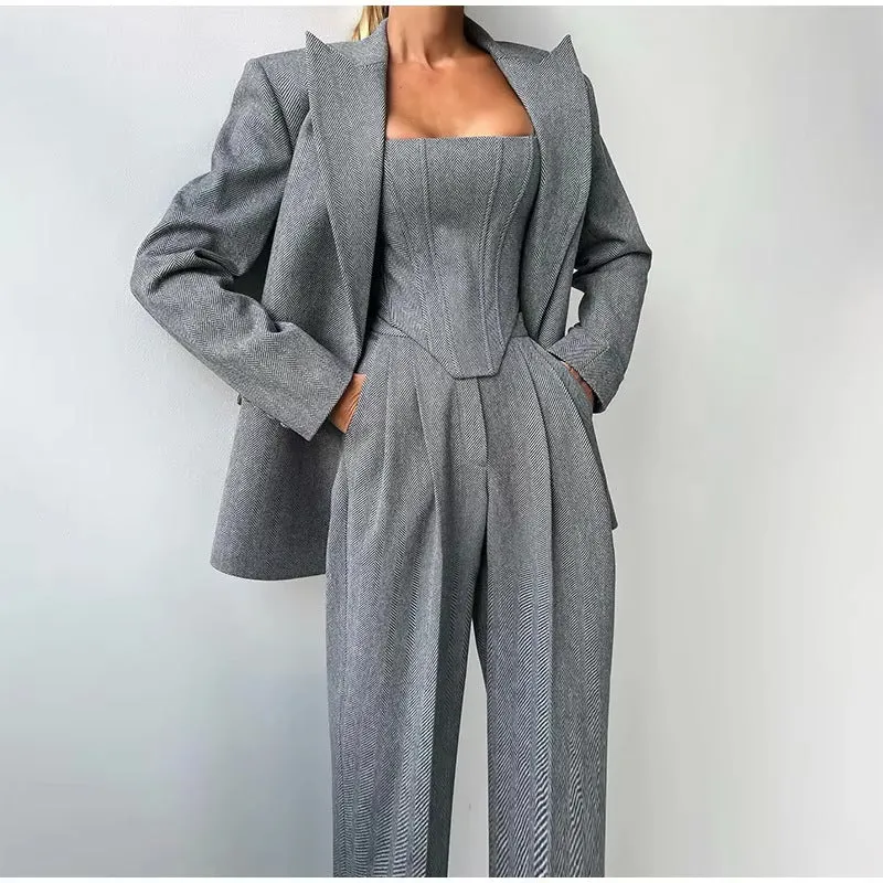 Elowen  Tailored Three-Piece Suit Set