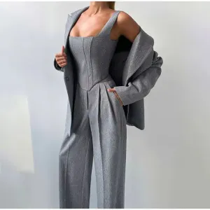 Elowen  Tailored Three-Piece Suit Set