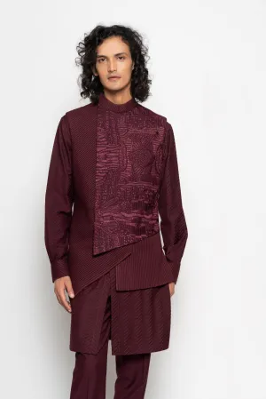 Embroidered Asymmetric Bundi Set