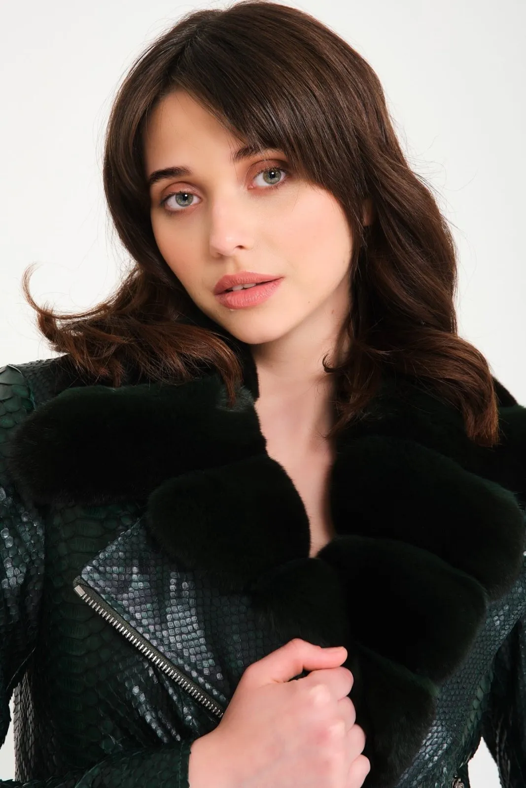 Green Python Leather Jacket