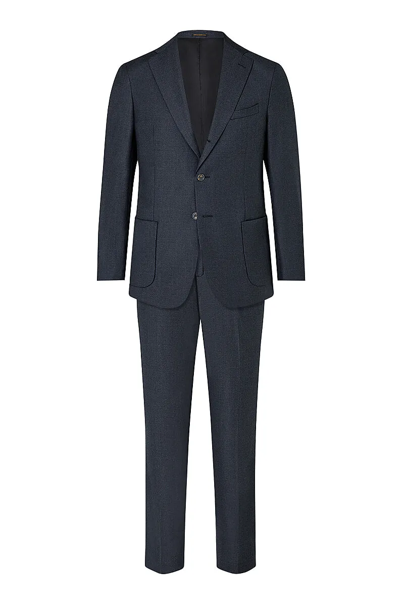 Grey Single Breasted Wool Suit