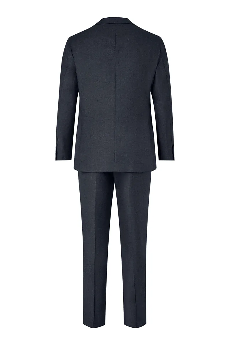 Grey Single Breasted Wool Suit