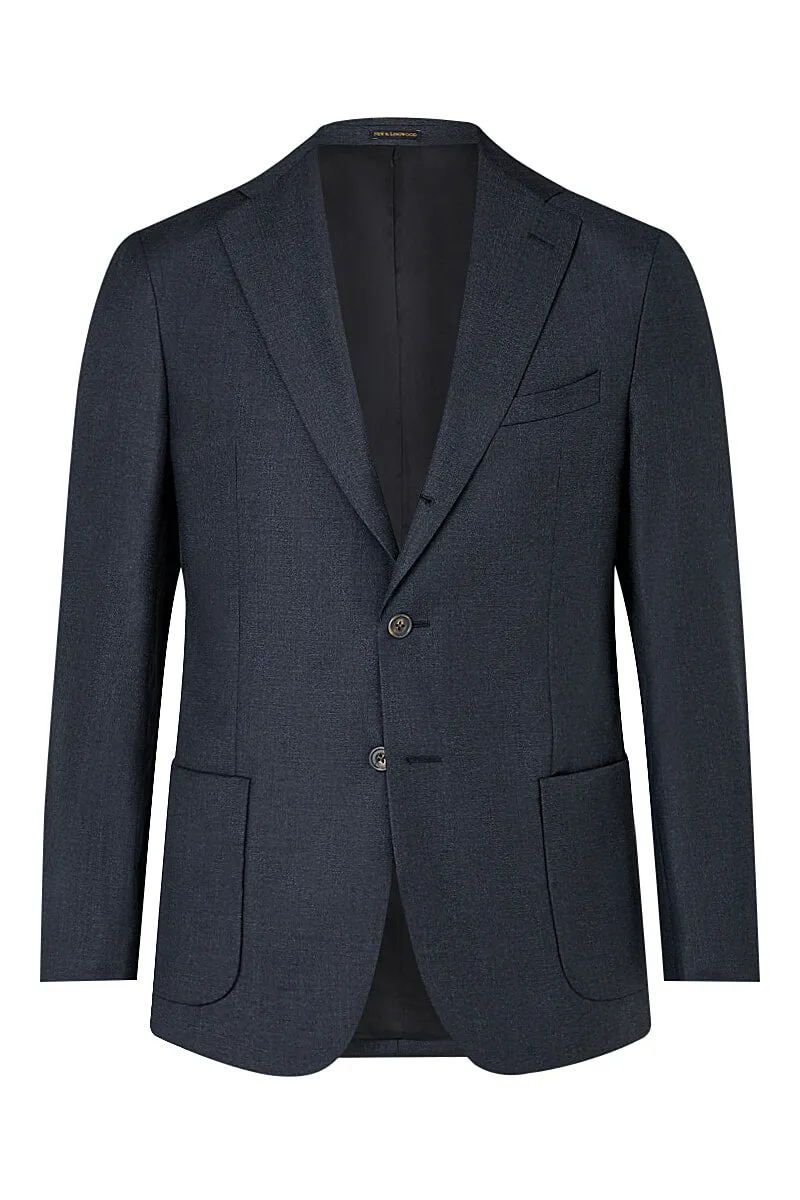 Grey Single Breasted Wool Suit