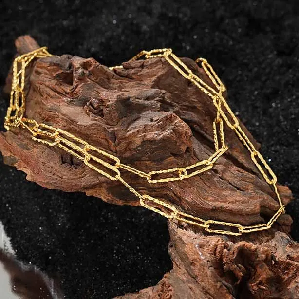 Hammered Collection Necklace in Gold-Plated