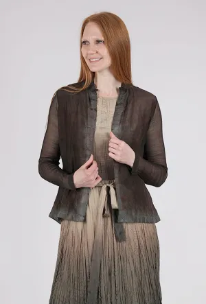 Hand-Dyed Silk Cardie, Espresso