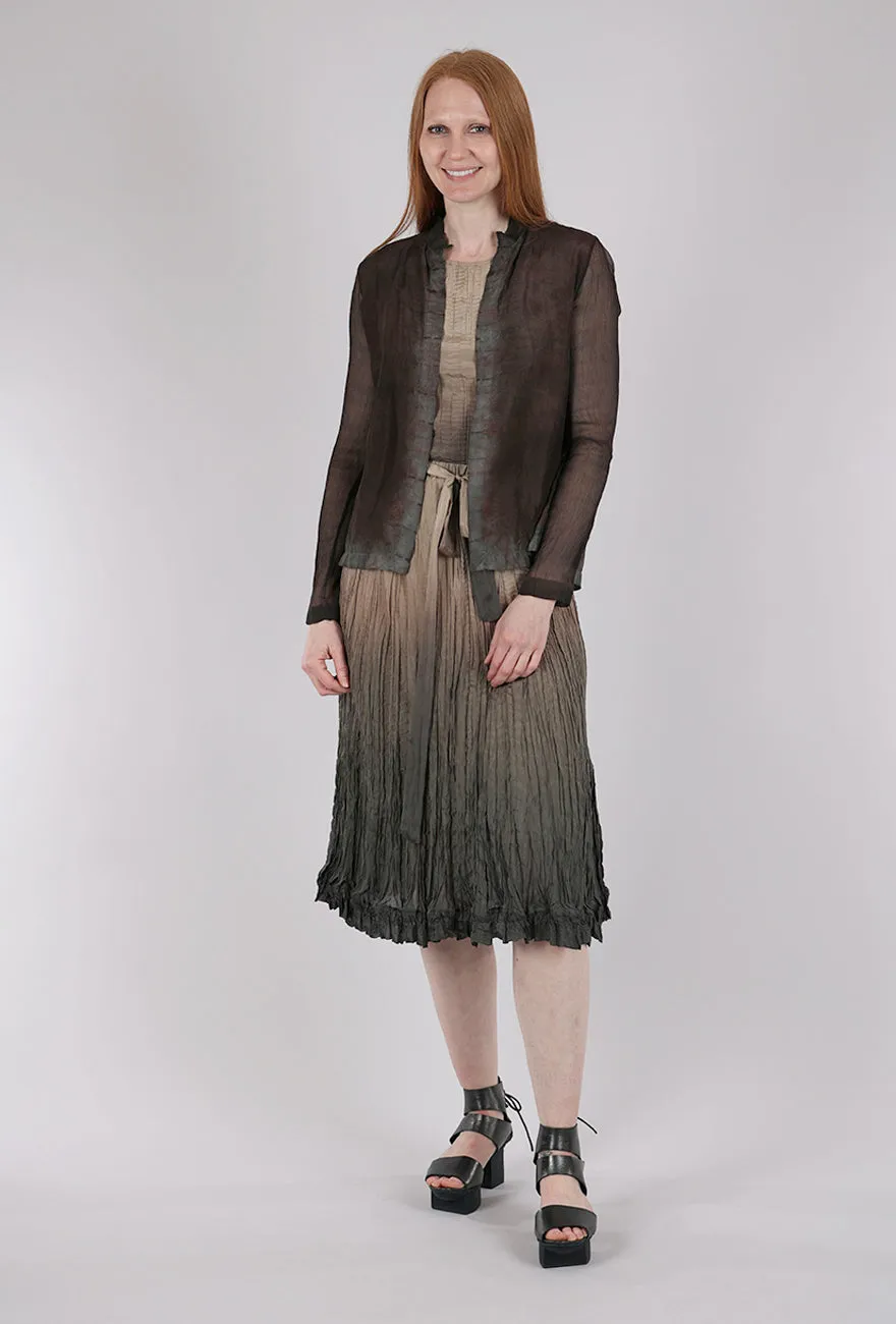 Hand-Dyed Silk Cardie, Espresso