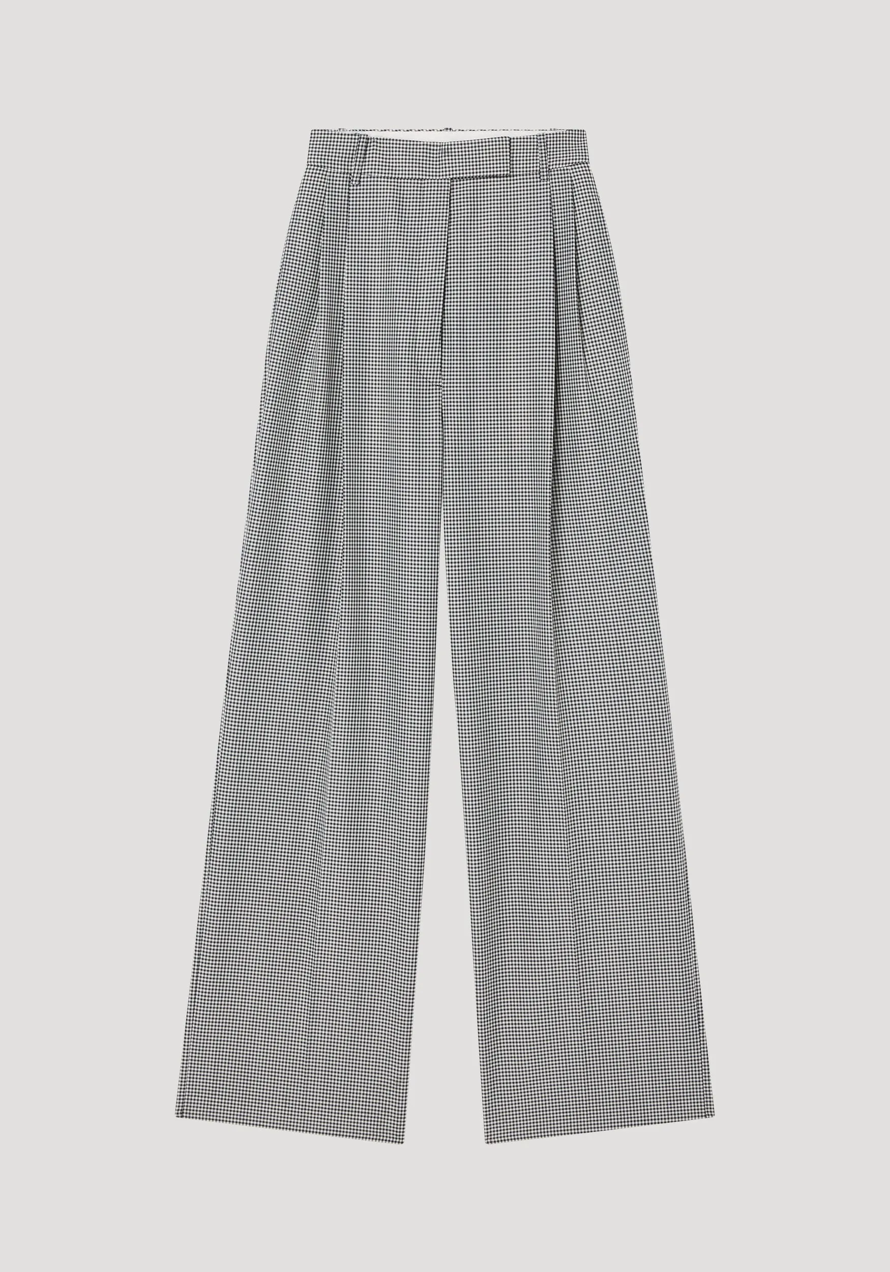 High-waist mini check trousers | cream / black small check