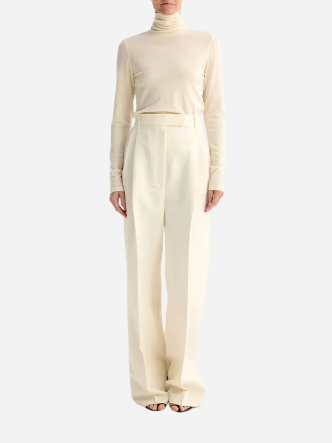 High-Waist Tailored Trousers - Off White