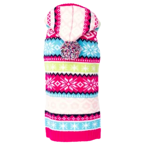 Hoodie Sweater | Pink Fairisle
