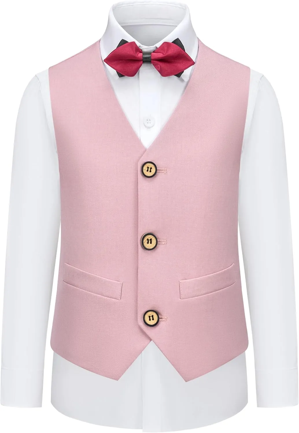 Kids Tuxedo Suits for Boys Slim Fit Suit Set Blazer Vest Pants Bow Tie Formal Wedding Outfit Teen Boy Dress Clothes