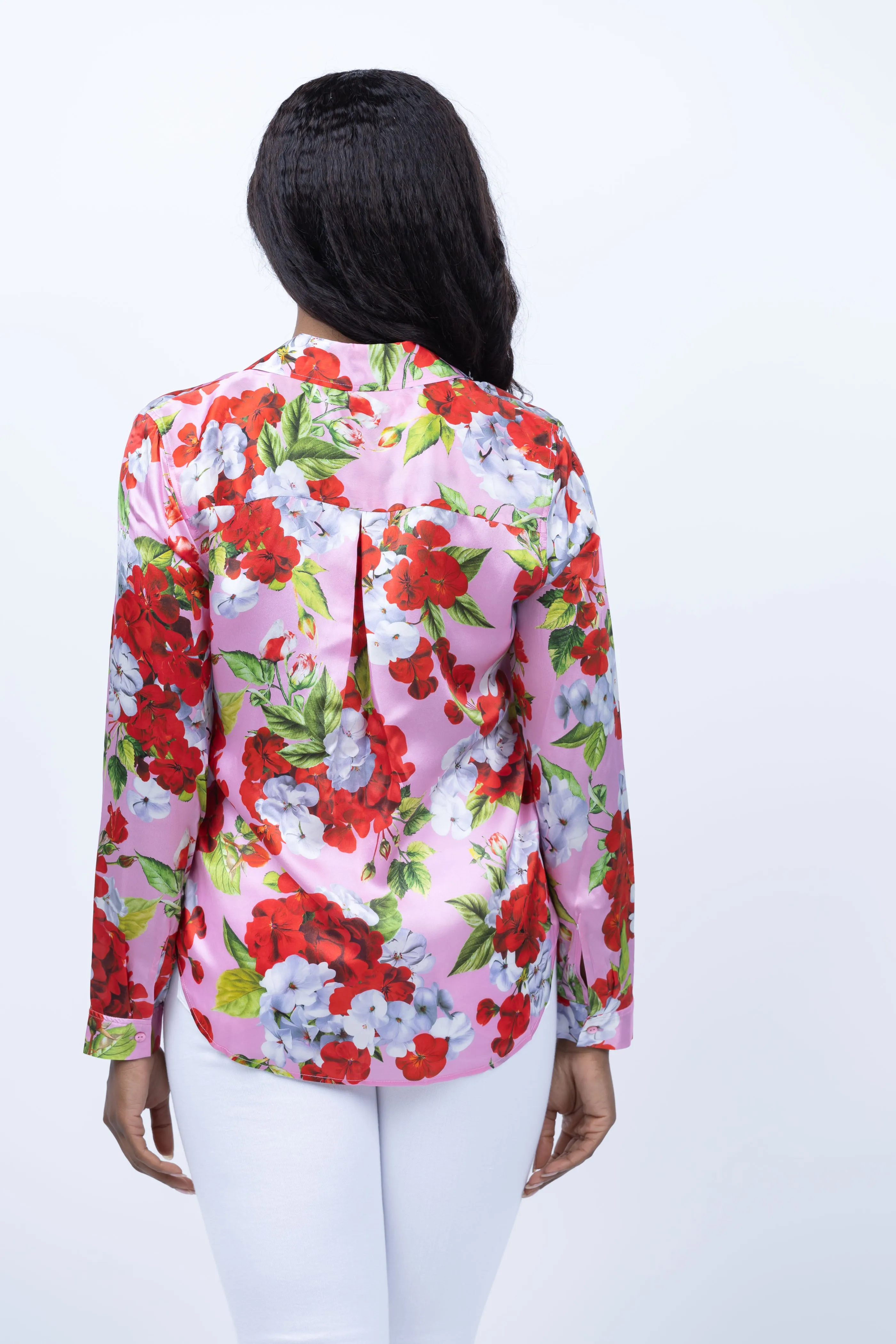 L'AGENCE Tyler Long Sleeve Blouse in Cotton Candy