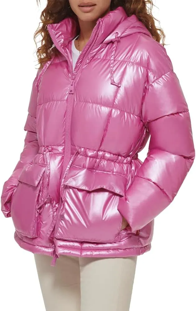 Levi's Women's Megan Hooded Quilted Puffer Jacket with Adjustable Waist