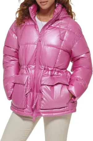 Levi's Women's Megan Hooded Quilted Puffer Jacket with Adjustable Waist