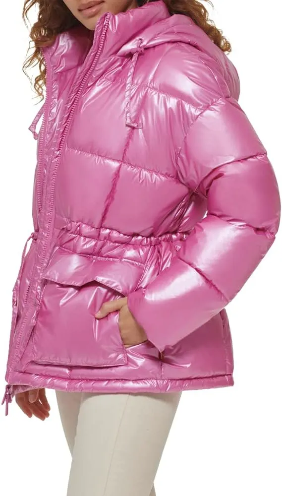 Levi's Women's Megan Hooded Quilted Puffer Jacket with Adjustable Waist
