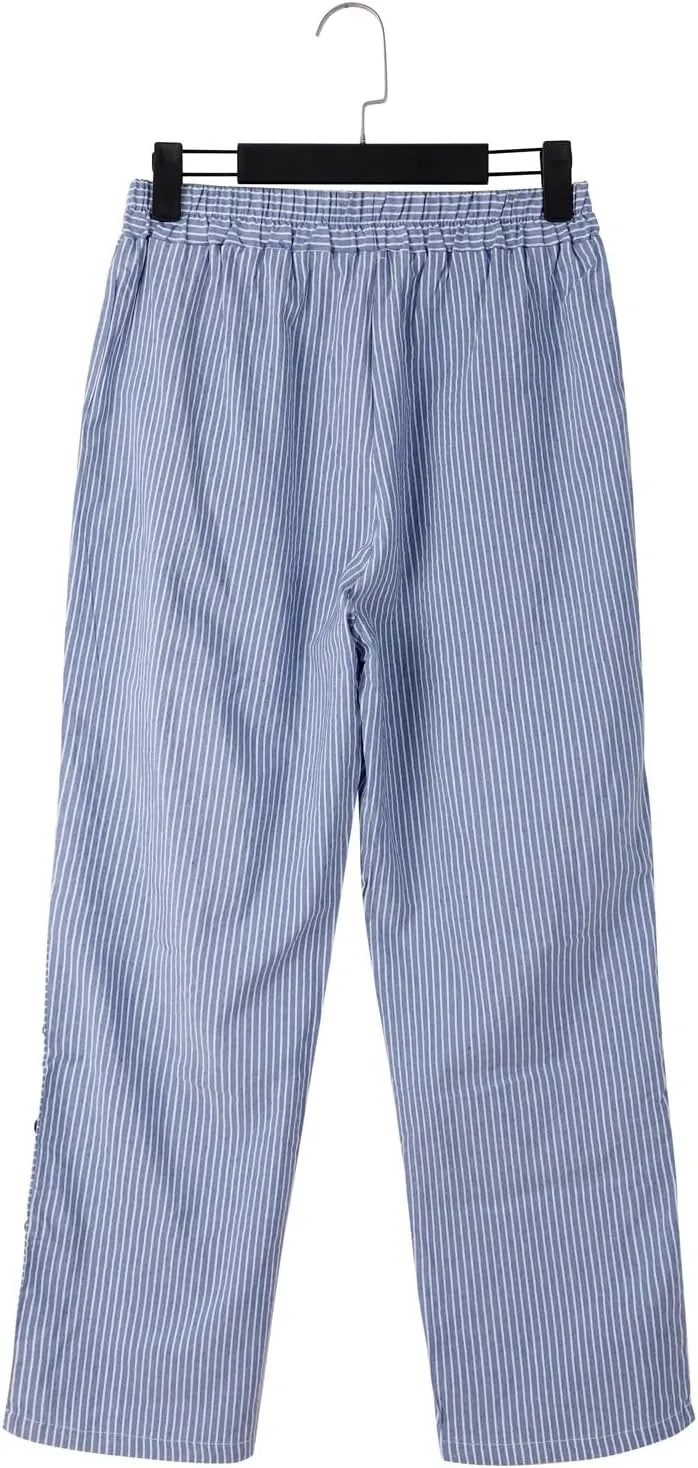 Linen Pants Women Summer 2025 Casual Cotton Linen Pant High Waisted Drawstring Lounge Pants Beach Trousers