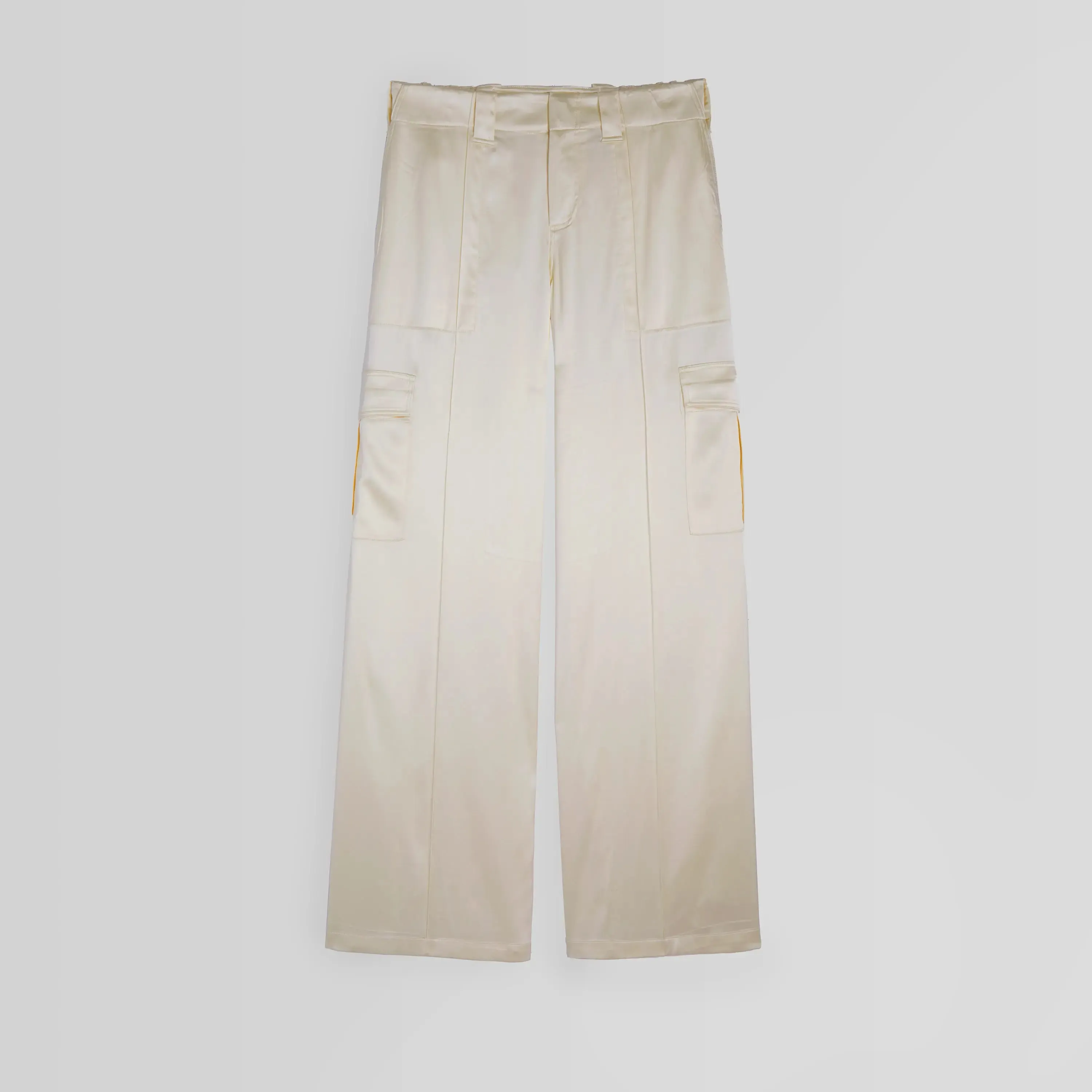 LIQUID CARGO TROUSERS | cream silk a
