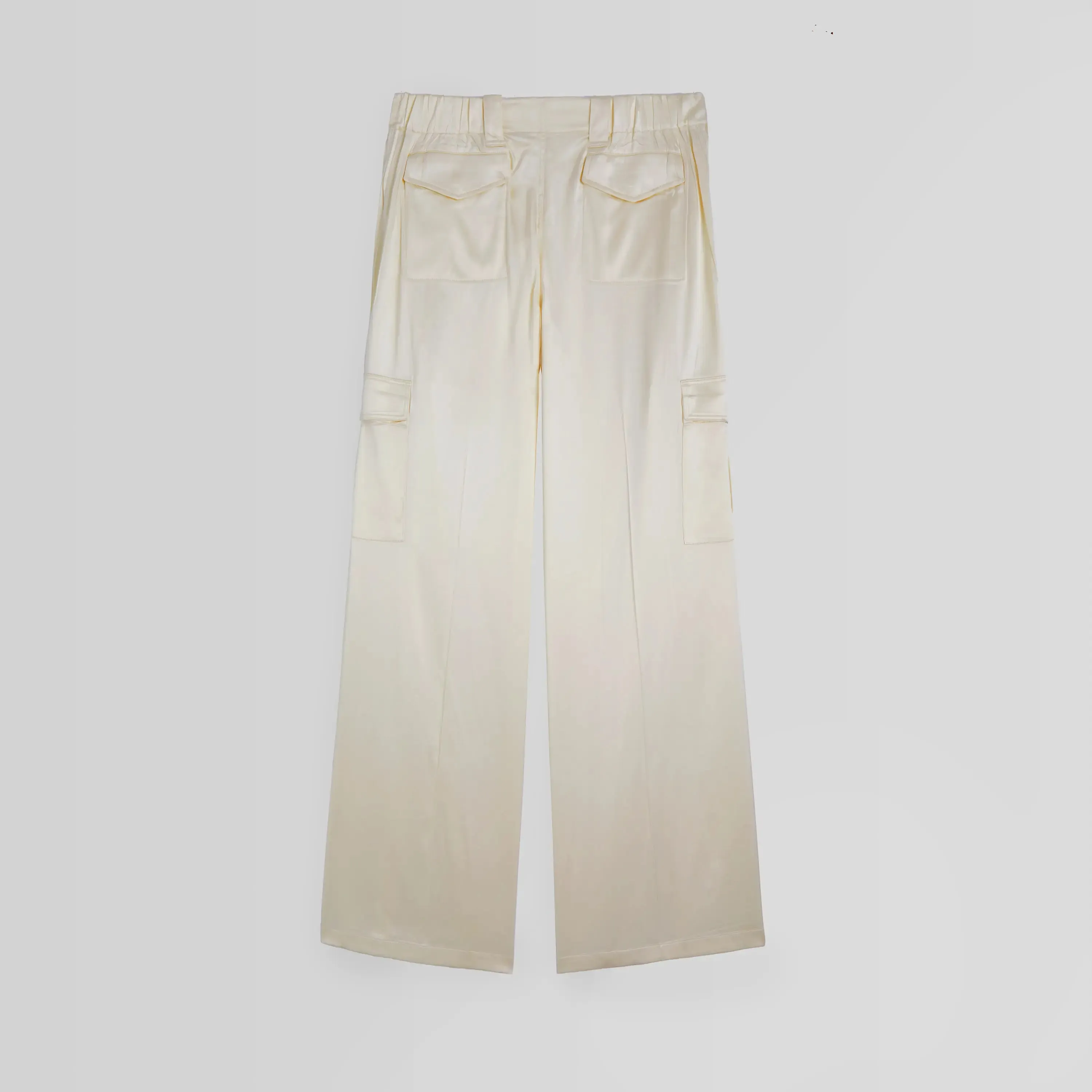 LIQUID CARGO TROUSERS | cream silk a