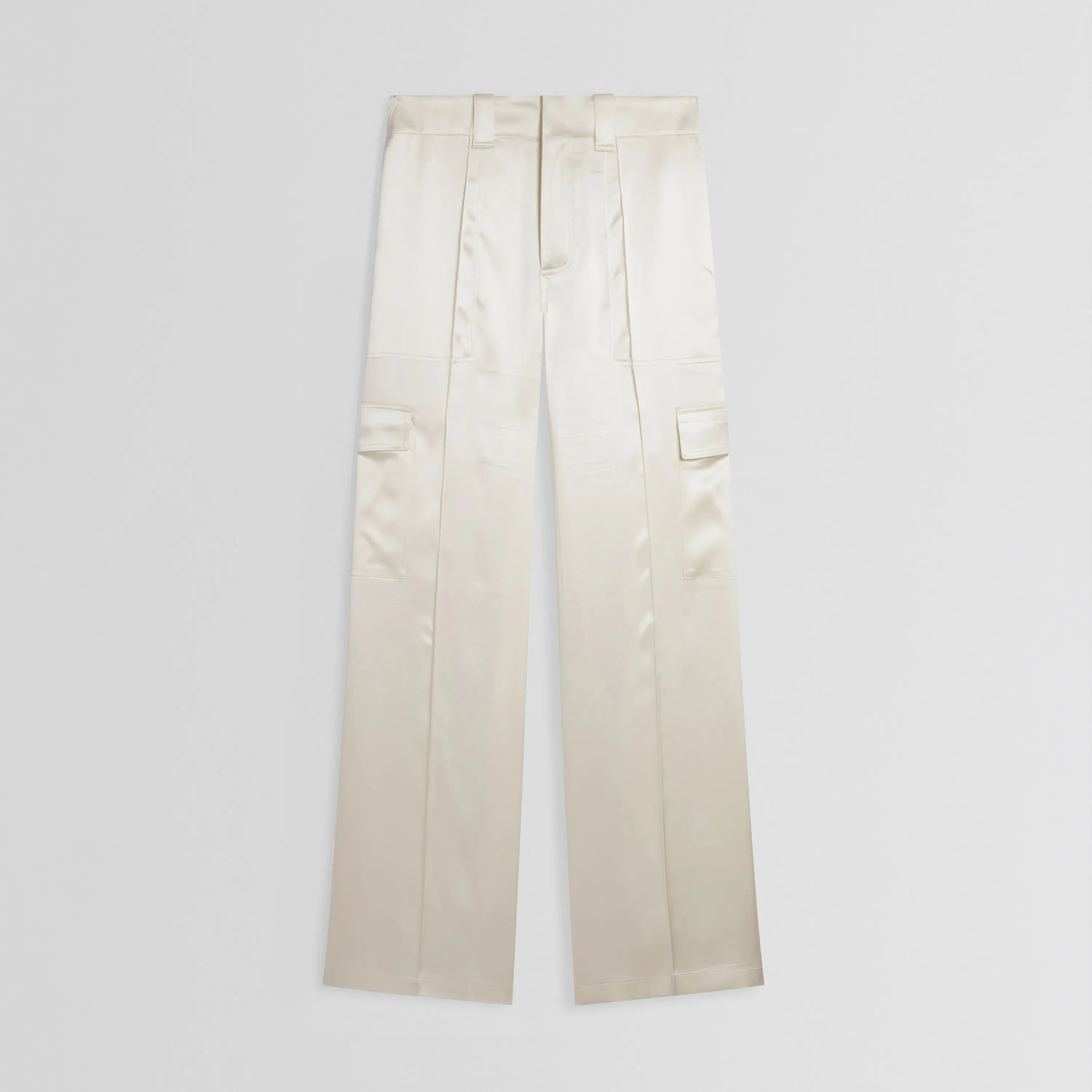 LIQUID CARGO TROUSERS | cream silk