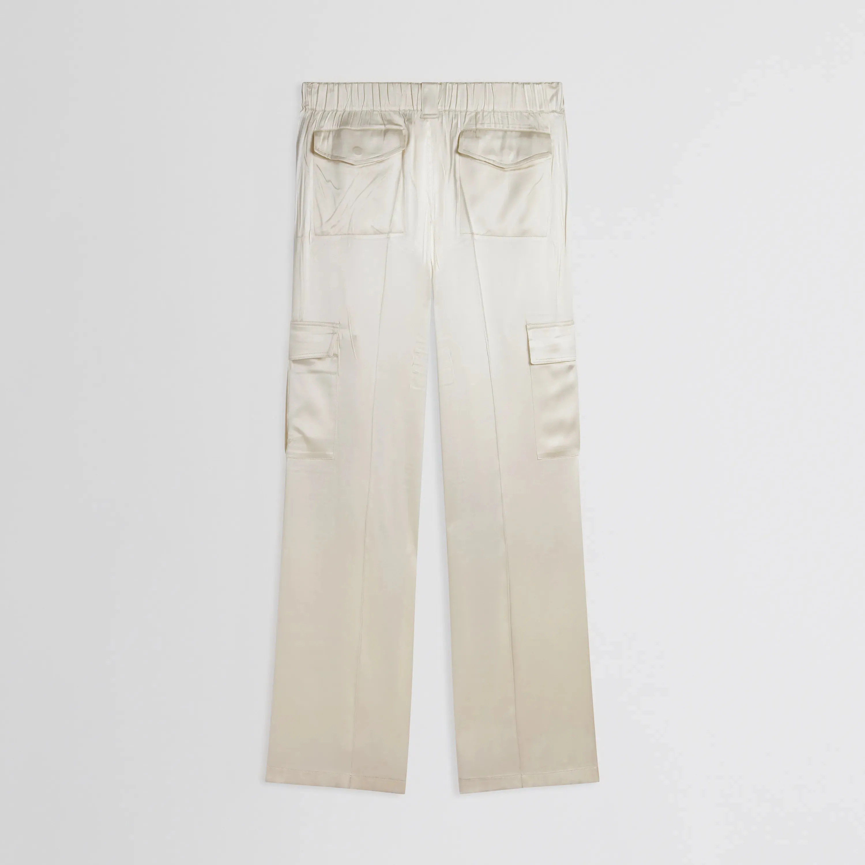 LIQUID CARGO TROUSERS | cream silk