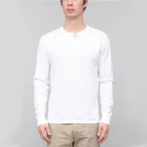 L/S Supima Jersey Henley (White)
