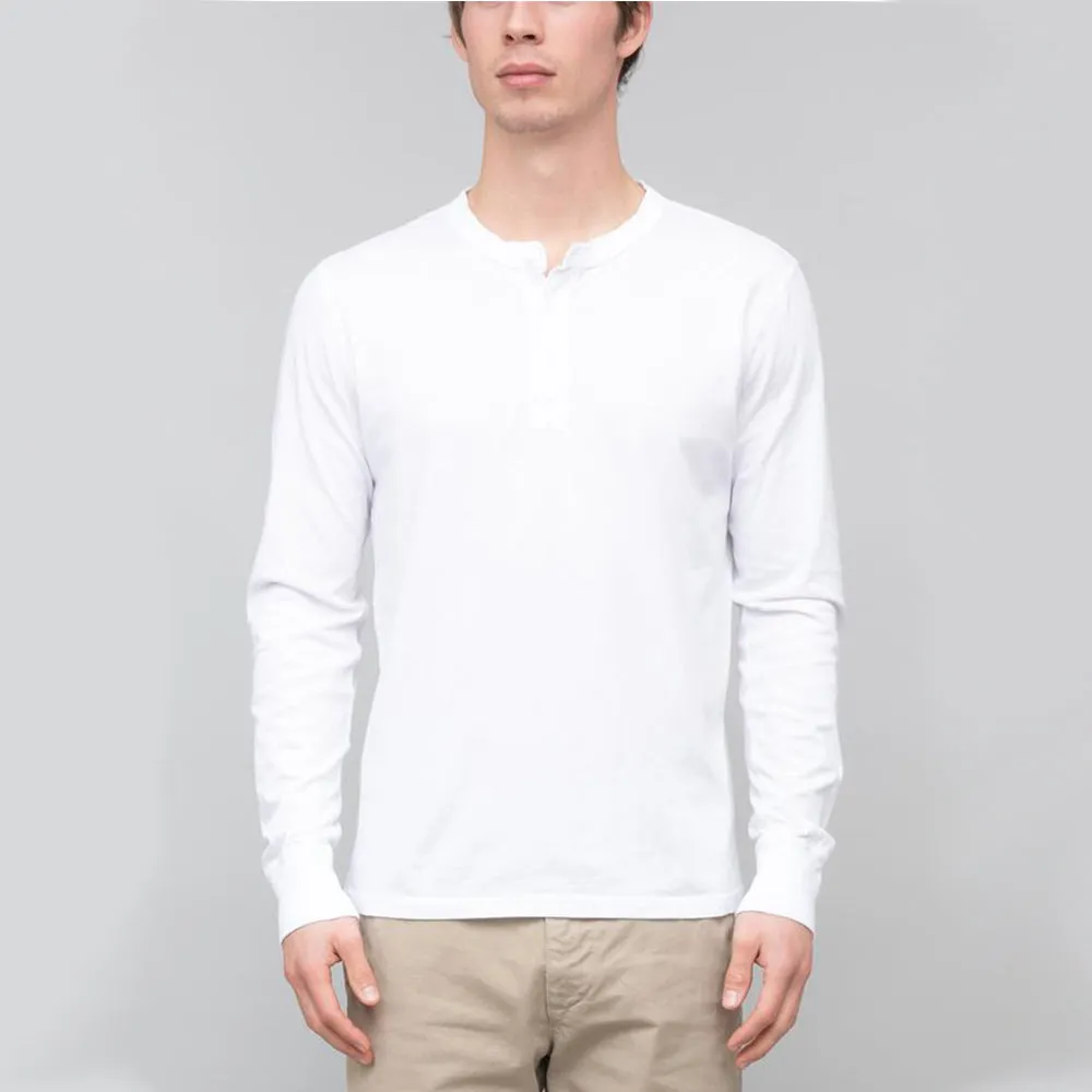 L/S Supima Jersey Henley (White)