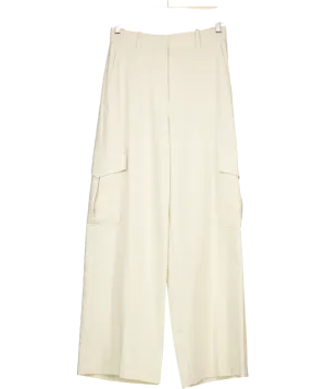 M&S Beige Tailored Cargo Trousers UK 8