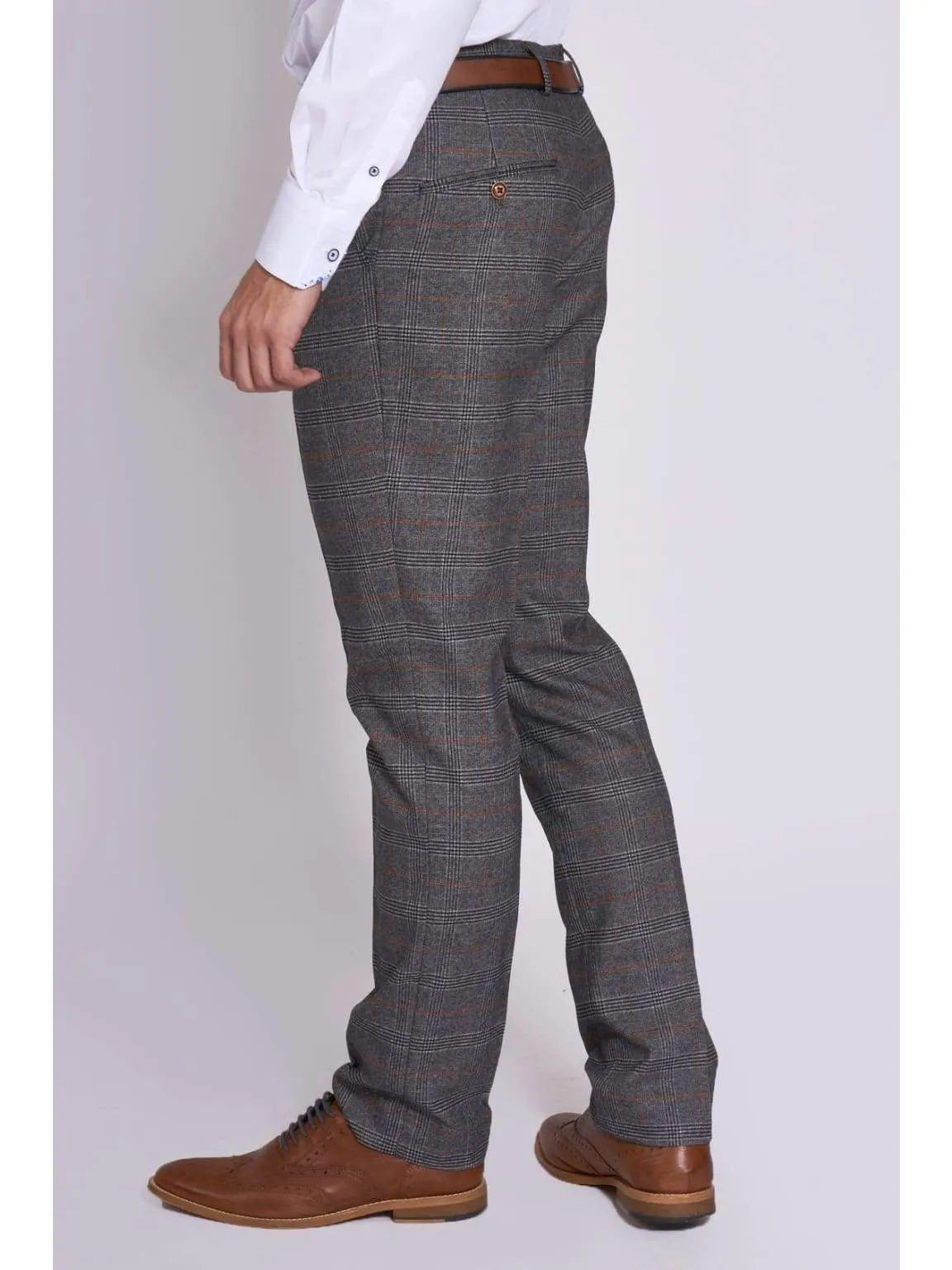 Marc Darcy Jenson Grey Check Trousers