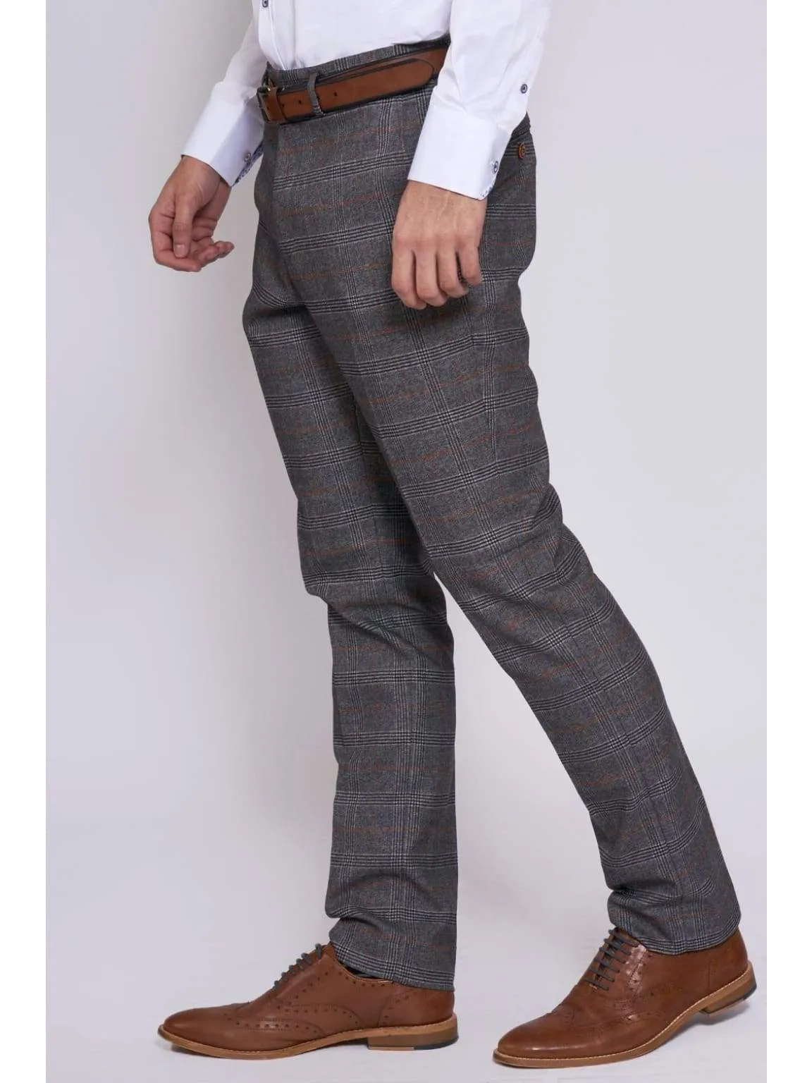 Marc Darcy Jenson Grey Check Trousers