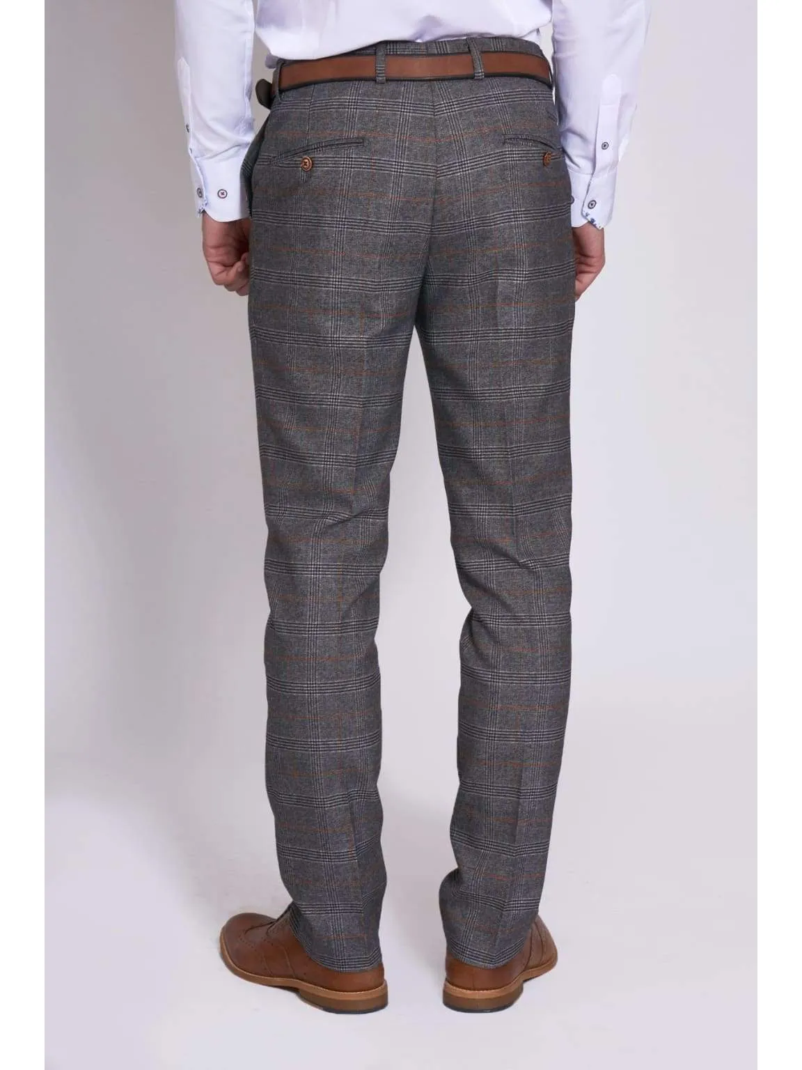 Marc Darcy Jenson Grey Check Trousers