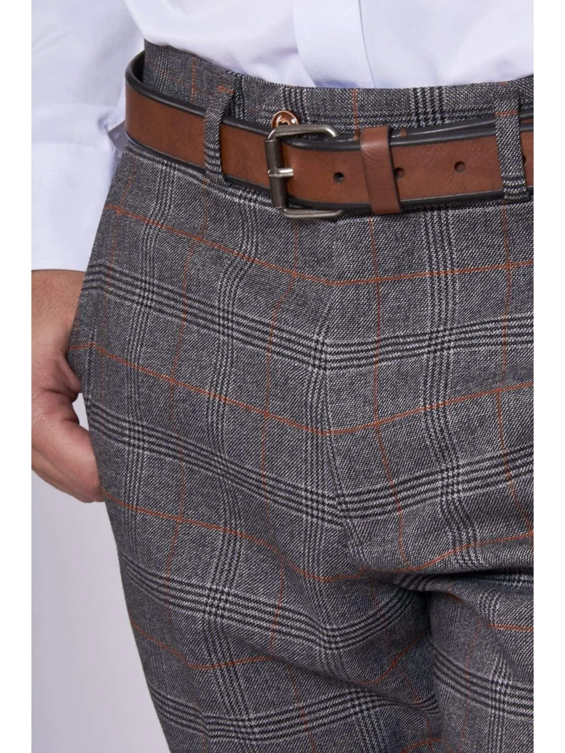 Marc Darcy Jenson Grey Check Trousers
