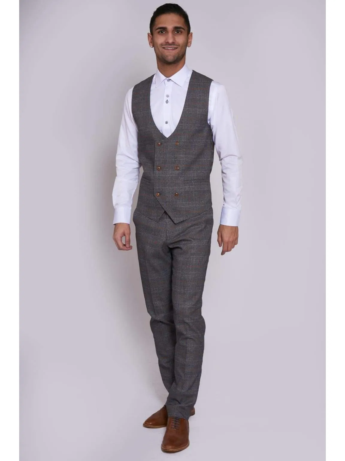 Marc Darcy Jenson Grey Check Trousers