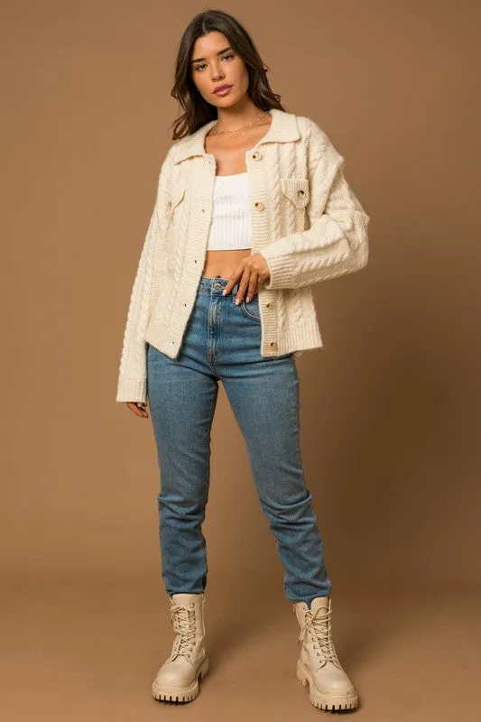 Mare Cable Sweater Cardigan
