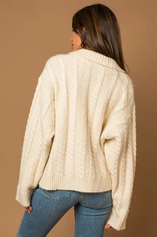 Mare Cable Sweater Cardigan