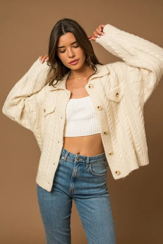 Mare Cable Sweater Cardigan