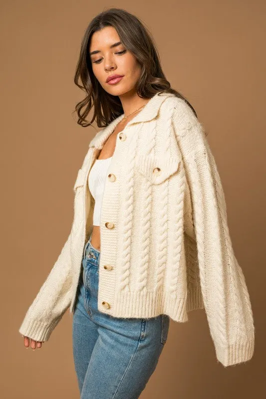 Mare Cable Sweater Cardigan
