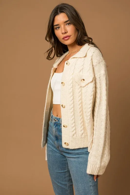 Mare Cable Sweater Cardigan