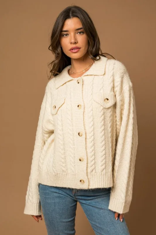 Mare Cable Sweater Cardigan