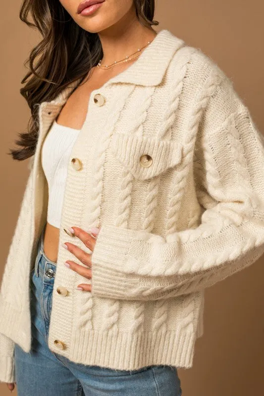 Mare Cable Sweater Cardigan