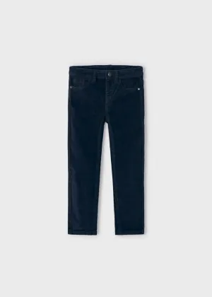 Mayoral | Navy Basic Slim Fit Cord Trousers